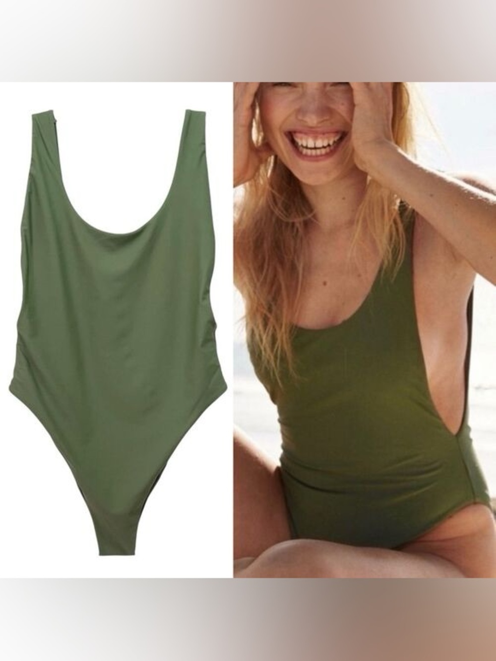 aerie Olive One-Piece Swimwear